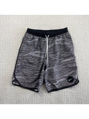 Nike Volley Beach Swim Shorts Mens Sz M Gray Camo Lined Swim Trunks Beach